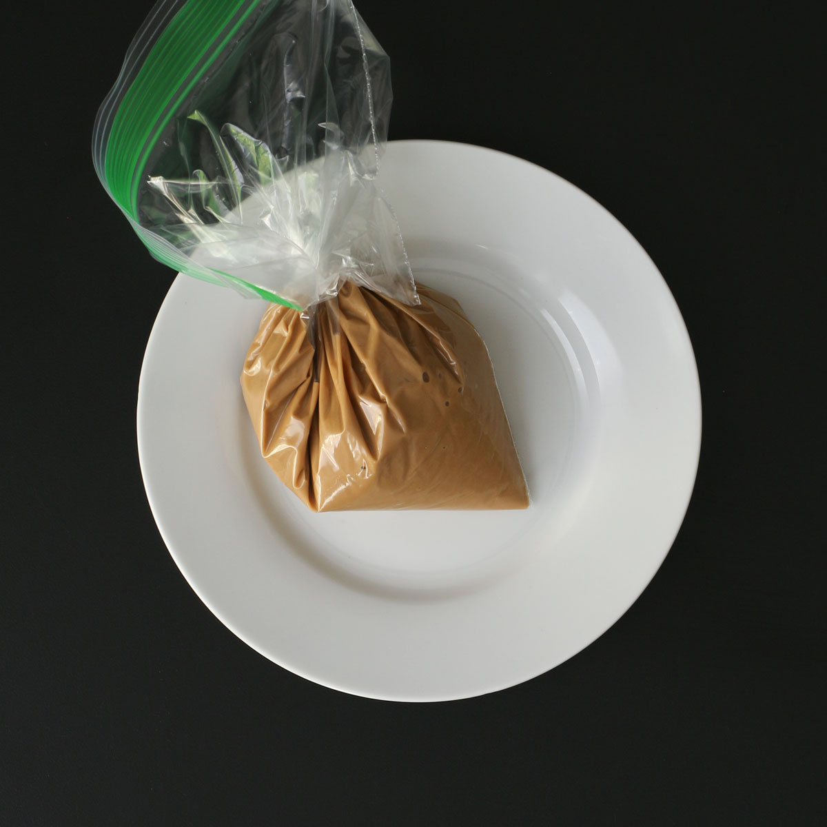 glaze transferred to a ziptop piping bag.