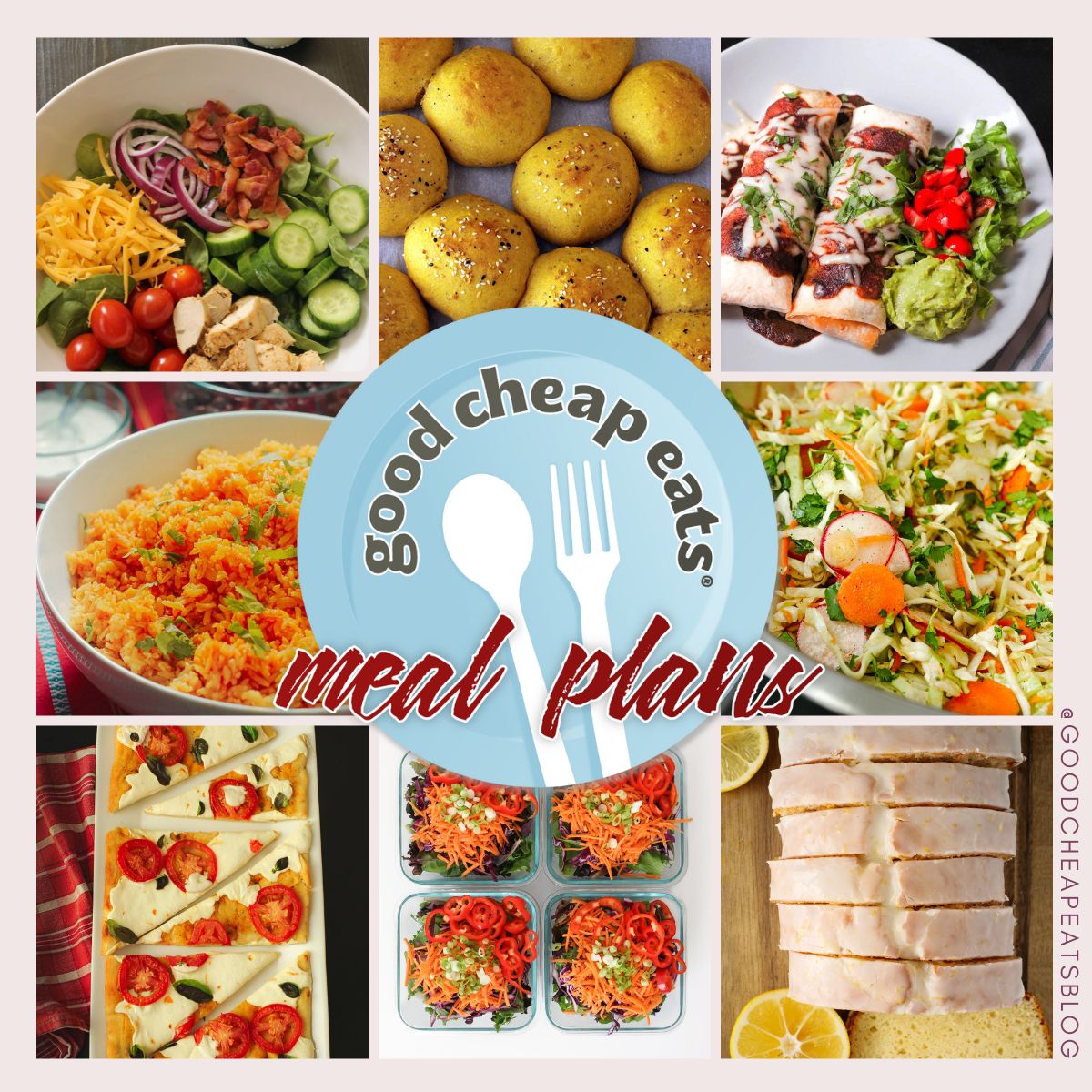 Collage of recipes included in week 1.